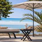 Outdoor Side Table, No Assembly Folding Wooden End Table for Outside or Indoor, Small Patio Tables for Camping, Pool, Bathroom, Backyard and Porch