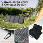 60W Portable Solar Panels Charger with USB-C, USB-A and DC Outputs Foldable IP67 Waterproof Solar Panel for Camping Hiking, Power Emergency for Small Power Station Generator, Phones, Power Bank