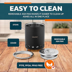 Wood Burning Fire Pit Stove with Black Exterior - Smokeless Outdoor Stove for Efficient Wood Fires, Camping, and Gatherings, Stainless Steel with Removable Ash Pan, Stand and Carry Bag