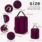 BEIMILY Lunch Box for Men Women Adults,Mini Insulated Lunch Bag for Office Work Picnic,Reusable Portable Lunchbox,Soft Cooler Tote Bag,6 can cooler bag,Mini,Dark Red