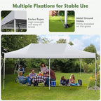 Tangkula 10x20 Ft Pop Up Canopy, UPF 50+ Easy Setup Instant Canopy Tent with 1-Push Center Lock, Wheeled Bag, 8 Stakes, 4 Ropes, Outdoor Commercial Sun Shelter Tent for Camping, Travel, Picnic