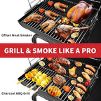 Barrel Charcoal Grill, Large Charcoal Grills with Side Shelf, Outdoor BBQ Grill,Perfect for Backyard Camping, Patio Parties, and Picnics