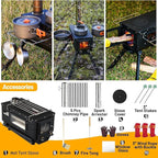 Tent Stove AVOFOREST Wood Stove with Tall Feet,Portable Hot Tent Stove with 6 Stainless Chimney Pipes for Outdoor & Cooking, Ice Fishing, Hunting