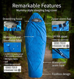 Litume Bivy Sack Sleeping Bag Cover – Waterproof Mummy-Style, Compact & Lightweight Shelter for Stealth Camping Backpackers Wild bushcraft Equipment Outdoor Survival