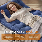 Folding Camping Cot for Adults - 2 Pack Heavy Duty Sleeping Cots with Carry Bag Double Layer Oxford Portable Travel Camp Cots for Outdoor Camp Beach Home Office (Blue Pad & Gray Pad, 2PACK)