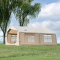Oxford Inflatable Tent for Camping with Hand Pump, 4 Season Glamping Tents with Stove Jack for 8-12 Person, Waterproof Outdoor Party Camping Festival