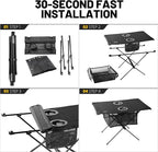 ZUNE LOTOO Portable Camping Table Folding, Small Beach Table Foldable with Drink Holder & Mesh Storage & Carry Bag Compact Camp Tent Side Table for Picnic Tailgate Travel Outdoor Fishing Backpacking