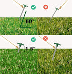 Cheardia 20 Pack Tent Stakes Heavy Duty, 9.75 Inch Yard Stakes Non-Rust Metal Tent Pegs Ground Stakes Tent Spikes for Camping Patio, Garden, Canopies, Grassland, Outdoor,Green