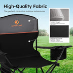 ALPHA CAMP Camping Chair 2 Pack Portable Chair with 3-Can Cooler Folding Chair with Side Pocket and Cup Holder, Collapsible for Camping, Tailgates, Beach, Fishing and Sports,2PC