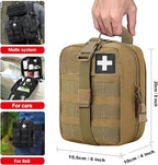 first aid kit bag empty Molle ifak pouch emt tactical medical pouch med rip away belt pouch small rescue tool pouches (TAN)