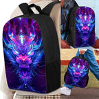 Dragon Backpack with Lunch Box 3 in 1 Cool Lightweight Bookbag for Boys 5-7 17 Inch Large Capacity Elementary School Bags Camping Lunch Bags Easy to Carry