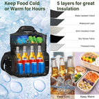 Expandable Tactical Lunch Box, XLarge Insulated Lunch Cooler Bag Heavy Duty Leakproof Lunch Pail for Men Adults Work Office Outdoor Picnic Trips,25L,Black-Camo