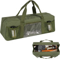 Grill Tool Storage Bag, Large Grill Utensil Storage Caddy with Pockets, BBQ Tools Storage Bag for Outdoor Camping (Green)