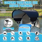 XL Universal Beach Chair Umbrella Canopy, UPF 50+ Chair Sun Shade Attachment with Adjustable Clamp for Camping, Lawn, Wheelchair, Tanning, Zero Gravity, Lounge, Outdoor Chairs, Oversized, 2 Pack