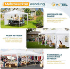 HOTEEL 10x10FT Party Tent with 4 Removable Sidewalls for Parties, Carpas para Fiestas, Weddings, BBQ, Waterproof Outdoor Event Canopy, Patio Camping Gazebo, White