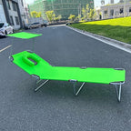 Portable Folding Bed for Adults with Neck Strap Metal Canvas Fold Up Bed with Sunshade Cots for Camping with Handles Load Bearing 160kg for Guest, Travel, Vacation, Camping(Green)