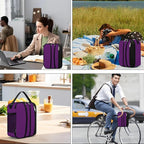 BEIMILY Lunch Box for Men Women Adults,Small Insulated Lunch Bag for Office Work Picnic,Reusable Portable Lunchbox,Soft Cooler Tote Bag(Dark Purple)
