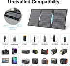 45W Portable Solar Panels Chargers with USB-C, USB-A and DC Outputs Foldable IP67 Waterproof Solar Panel for Camping,Power Emergency for Small Power Station,Phones, Power Banks