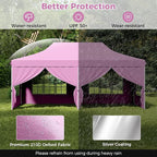 Tangkula 10x20 Ft Pop Up Canopy, UPF 50+ Portable Outdoor Canopy Tent with with 6 Removable Sidewalls, 6 Sandbags, 2 Zippered Door, Windows, Carrying Bag for Party, Wedding, Backyard