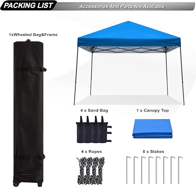 ABCCANOPY Stable Pop up Outdoor Canopy Tent, Blue