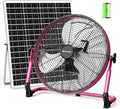 18” Solar Powered Floor Fan, 40W Cordless Fan Outdoor, Long Lasting Battery Operated and Strong Airflow, USB Output, 360° Tilt, Quiet, Wireless, For Camping Travel Home Garage RV Patio