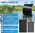200W 12V IBC Flexible Solar Panel, 26% High-Efficiency Monocrystalline Cell, 245° Ultra Lightweight Waterproof Semi-Flexible for RV, Marine, Boat, Van, Camping (200W)