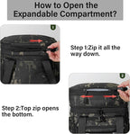 Expandable Tactical Lunch Box, XLarge Insulated Lunch Cooler Bag Heavy Duty Leakproof Lunch Pail for Men Adults Work Office Outdoor Picnic Trips,25L,Black-Camo
