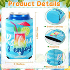 18 Pack Funny Can Cooler Sleeves Beer Drink Can Bottle Cooler Sleeves Cooler Collapsible for Summer Holiday Beach Themed Party Decorations Supplies Favors