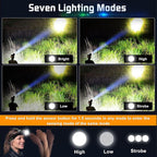 Aikertec Headlamp Rechargeable, Super Bright Headlamp for Adults, 7 Modes, Zoomable, IP68 Waterproof Head Flashlight for Camping Hunting Fishing (Batteries Included)