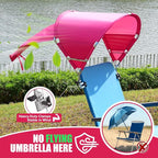 Universal Chair Umbrella Canopy, UPF 50+ Chair Sun Shade Attachment with Adjustable Clamp Fits Most Brands’ Beach, Camping, Lawn, Wheelchair, Tanning, Zero Gravity, Lounge, Fishing Chairs, Patented