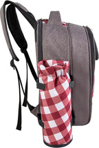 apollo walker Picnic Backpack Bag with Cooler Compartment, Detachable Bottle/Wine Holder, Fleece Blanket, Plates and Cutlery Set (2 Person, Gray)
