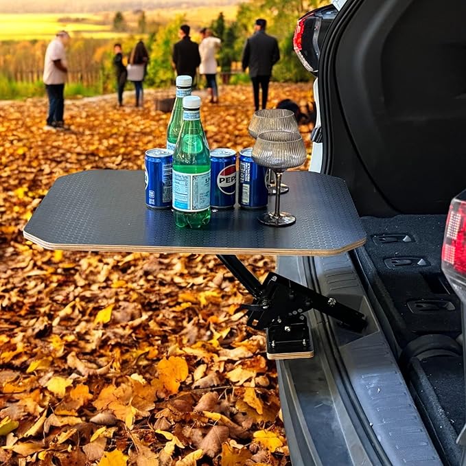 Tailgate Table for SUV, Truck & Van – Heavy-Duty Foldable Car Camping Table, Quick Clamp Mount, Portable Aluminum Tailgate Platform for Overlanding, Road Trips & Outdoor Cooking | for Cars, Vans, SUVs, Outdoor, for Camping, Road Trips