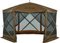 Hike Crew 12’ x 12’ Pop-Up Gazebo Screen Tent | Screened 6-Sided Instant Outdoor Canopy Shelter with Stakes, Ropes & Carry Bag for Camping, Sports & Picnic Table | UV Resistant SPF 50+
