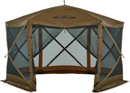 Hike Crew 12’ x 12’ Pop-Up Gazebo Screen Tent | Screened 6-Sided Instant Outdoor Canopy Shelter with Stakes, Ropes & Carry Bag for Camping, Sports & Picnic Table | UV Resistant SPF 50+