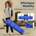 VIVOHOME 8x8ft Easy Pop-Up Canopy, Outdoor Screen Tent with Mosquito Netting, 2 Zipper Doors, and Roller Bag for Yard Camping Picnic Party Events, Blue