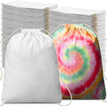 Saintrygo 300 Pcs Tie Dye Drawstring Bags Cotton Sublimation Blank Backpack Bulk Tie Dye Kits Things for Large Groups, 14"x16"