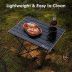 MOON LENCE Ultralight Folding Camping Table, Compact,Portable with Carry Bag, for Outdoor Cooking, Picnic, Camp, Boat, Travel (Black - M)