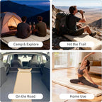 Self-Inflating Camping Mat - 1.2"/2" Thick Portable Air Mattress with Pillow for Outdoor, Hiking & Travel (Offwhite 1.2" for Single)