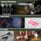 320 PCS Survival Kits First Aid Kit, Gifts for Men Christmas Him Dad, Survival Gear and Equipment with Tactical Molle Pouch for Car Camping Hiking Outdoor Adventure Earthquake Home Office