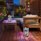 2Pack Solar Outdoor Lanterns Waterproof Butterfly Garden Gifts for Women, Multicolor Solar Outside Lights Lantern for Yard, Backyard, Porch, Mothers Day Gifts for Mom Grandma Wife