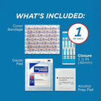 Clozex Emergency Laceration Kit - Repair Wounds Without Stitches, Skin Closure Device for a Wound Up to 1 1/2 Inches Length. Complete Kit to Clean, Close, & Cover Wounds