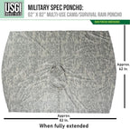USGI Industries Military Style Poncho Multi Use Rip Stop Camouflage Rain Poncho