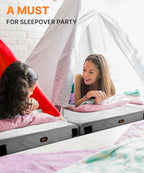 3 Inch Memory Foam Camping Mattress, Dual Layer Thick Sleeping Camp Pad for Car Tent Cot, Roll-Up Portable Glamping Floor Bed for Guests Sleepover