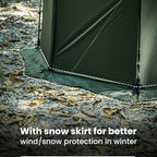 OneTigris TEGIMEN Hammock Hot Tent with Stove Jack - Spacious, Versatile Wall Tent with Snow Skirt - 3000mm Waterproof