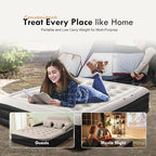 DIMAR GARDEN Queen Air Mattress with Headboard and Pump,Blow Up Mattress Inflatable Bed with Pillows