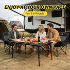 50" Large Folding Camping Table with Adjustable Hight Legs for 2-6 People - Heavy Duty Foldable Camp Table with Roll-Up Aluminum Picnic Table, Portable Outdoor Table for Cooking,Beach,BBQ,Party