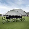 QUICKPLAY PRO Portable Folding Soccer Team Bench with Canopy Shelter | Heavy-Duty, Fast Set-Up Weatherproof Sideline Seating | 4, 6, and 9 Seat Options for Sports, Camping & Outdoor Activities