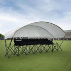 QUICKPLAY PRO Portable Folding Soccer Team Bench with Canopy Shelter | Heavy-Duty, Fast Set-Up Weatherproof Sideline Seating | 4, 6, and 9 Seat Options for Sports, Camping & Outdoor Activities