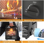 3-in-1 Portable Gas Fire Pit, 5200 BTU Butane Gas Heater and Stove, Real Flame Tabletop Fire Bowl with Safety Protection for Outdoor, Camping, Fishing