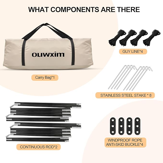 12'x12' Camping Screen Tent - Portable Screen Canopy 8-10 Person&Instant UV Resistant Sun Shelter,Easy to Set Up&Mosquito Net Tent&Waterproof,Suitable for Family Camping Trip,Backyard,Picnic